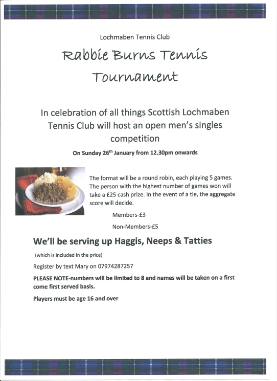 Rabbie Burns tennis tournament